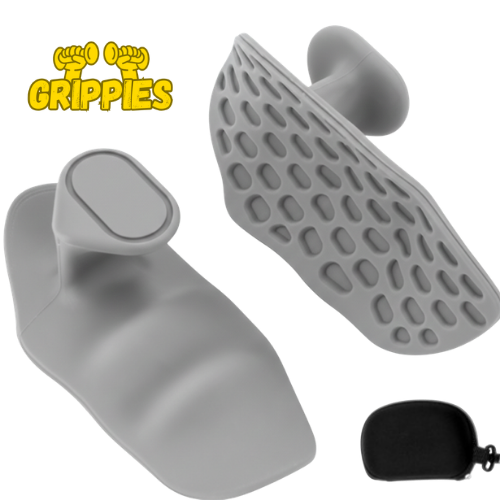 Original Grippies Grey Edition - Non-slip hand protectors for CrossFit, HYROX, and pull-up bar stability.